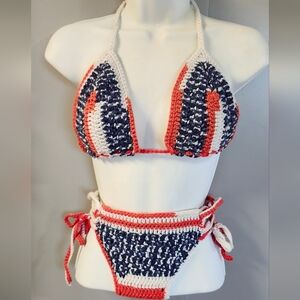 NWT Blue and White Bikini Set for Swim Sz S